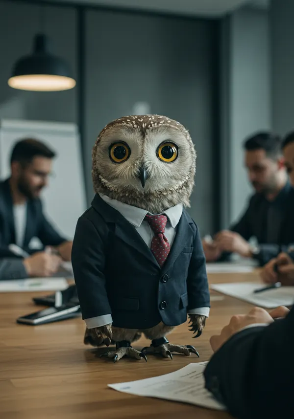 The Lumia Owl character created with AI