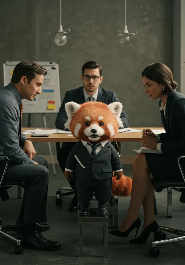 The Red Panda character created with AI